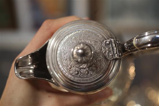 A good Victorian five piece silver tea and coffee service by Frederick Elkington, gross 80.5 oz.